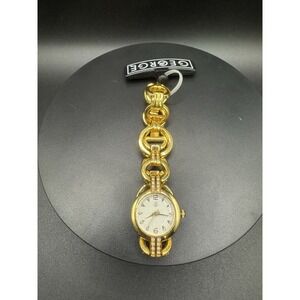 Vintage GEORGE Gold Tone‎ Rhinestone Quartz Watch